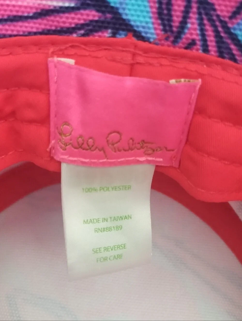 Lilly Pulitzer Ruby Red Wild Times Sun Bucket Hat Pink Blue Tropical Beach